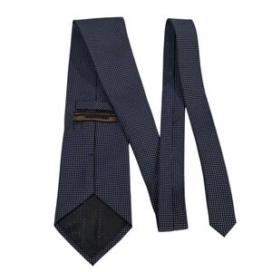 FERUCCI Silk Microdot Necktie Navy Blue Men's Formal Accessory Business Casual